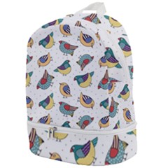 Seamless-pattern-with-hand-drawn-bird-black Zip Bottom Backpack by Salman4z