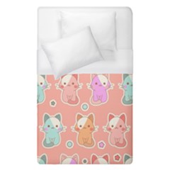 Cute-kawaii-kittens-seamless-pattern Duvet Cover (single Size) by Salman4z