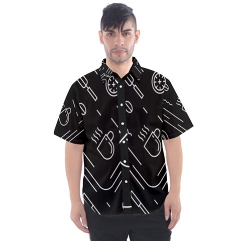 Coffee-background Men s Short Sleeve Shirt by Salman4z