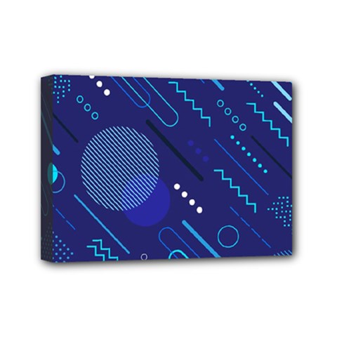 Classic-blue-background-abstract-style Mini Canvas 7  X 5  (stretched) by Salman4z