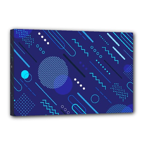 Classic-blue-background-abstract-style Canvas 18  X 12  (stretched) by Salman4z