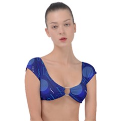 Classic-blue-background-abstract-style Cap Sleeve Ring Bikini Top by Salman4z