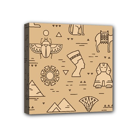 Egyptian-seamless-pattern-symbols-landmarks-signs-egypt Mini Canvas 4  X 4  (stretched) by Salman4z