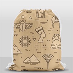 Egyptian-seamless-pattern-symbols-landmarks-signs-egypt Drawstring Bag (small) by Salman4z