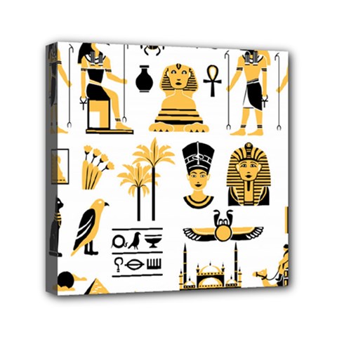 Egypt-symbols-decorative-icons-set Mini Canvas 6  X 6  (stretched) by Salman4z