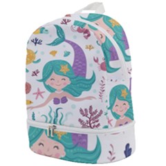 Set-cute-mermaid-seaweeds-marine-inhabitants Zip Bottom Backpack by Salman4z