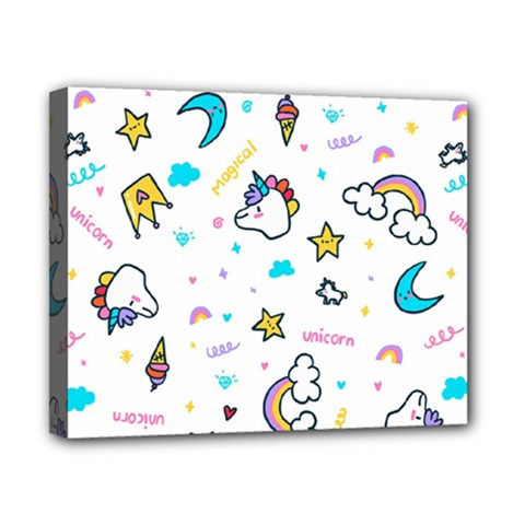 Unicorns-rainbows-seamless-pattern Canvas 10  X 8  (stretched) by Salman4z