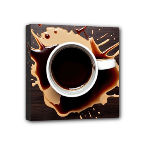 Coffee Cafe Espresso Drink Beverage Mini Canvas 4  X 4  (stretched) by Ravend
