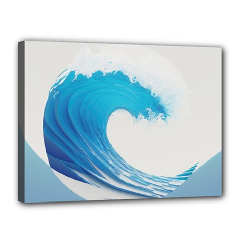 Wave Tsunami Tidal Wave Ocean Sea Water Canvas 16  X 12  (stretched) by Ravend