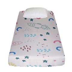 Spaceship Pattern Star Fitted Sheet (single Size) by danenraven