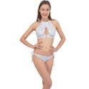Spaceship Pattern Star Cross Front Halter Bikini Set View1