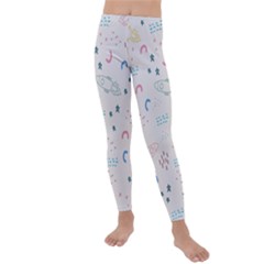 Spaceship Pattern Star Kids  Lightweight Velour Leggings by danenraven