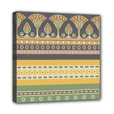 Seamless-pattern-egyptian-ornament-with-lotus-flower Mini Canvas 8  X 8  (stretched) by Salman4z