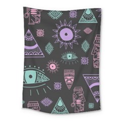 Vintage-seamless-pattern-with-tribal-art-african-style-drawing Medium Tapestry by Salman4z