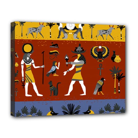 Ancient-egyptian-religion-seamless-pattern Canvas 14  X 11  (stretched) by Salman4z
