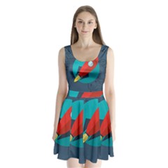 Rocket-with-science-related-icons-image Split Back Mini Dress  by Salman4z