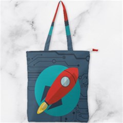 Rocket-with-science-related-icons-image Double Zip Up Tote Bag by Salman4z