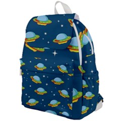 Seamless-pattern-ufo-with-star-space-galaxy-background Top Flap Backpack by Salman4z