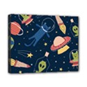 Seamless-pattern-with-funny-aliens-cat-galaxy Canvas 10  x 8  (Stretched) View1
