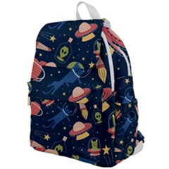 Seamless-pattern-with-funny-aliens-cat-galaxy Top Flap Backpack by Salman4z