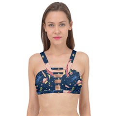Seamless-pattern-with-funny-aliens-cat-galaxy Cage Up Bikini Top by Salman4z