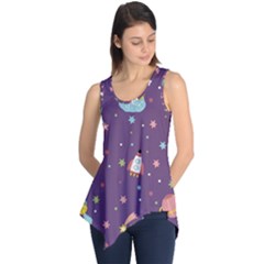 Space-travels-seamless-pattern-vector-cartoon Sleeveless Tunic by Salman4z
