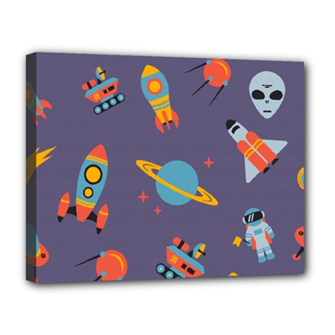 Space-seamless-pattern Canvas 14  X 11  (stretched) by Salman4z