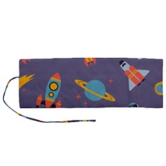 Space-seamless-pattern Roll Up Canvas Pencil Holder (m) by Salman4z