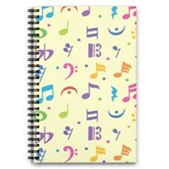 Seamless-pattern-musical-note-doodle-symbol 5 5  X 8 5  Notebook by Salman4z