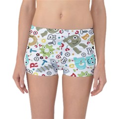 Seamless-pattern-vector-with-funny-robots-cartoon Boyleg Bikini Bottoms by Salman4z