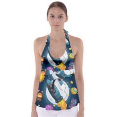 Spaceship-astronaut-space Babydoll Tankini Top by Salman4z