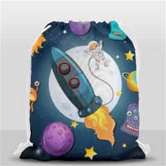 Spaceship-astronaut-space Drawstring Bag (small) by Salman4z