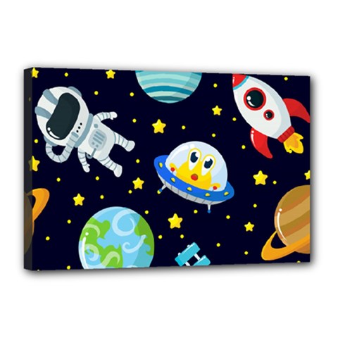 Space-seamless-pattern   - Canvas 18  X 12  (stretched) by Salman4z
