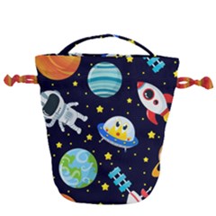 Space-seamless-pattern   - Drawstring Bucket Bag by Salman4z