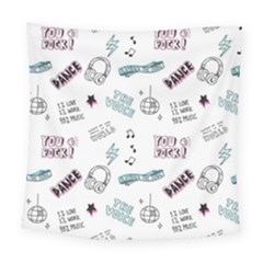 Music-themed-doodle-seamless-background Square Tapestry (large) by Salman4z