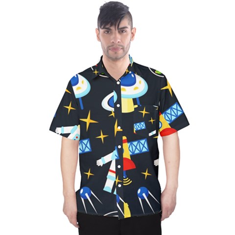 Space Seamless Pattern Men s Hawaii Shirt by Salman4z