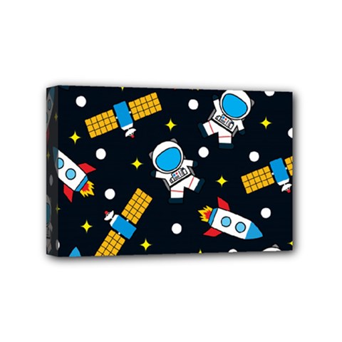 Seamless-adventure-space-vector-pattern-background Mini Canvas 6  X 4  (stretched) by Salman4z