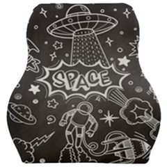 Vector-flat-space-design-background-with-text Car Seat Velour Cushion  by Salman4z