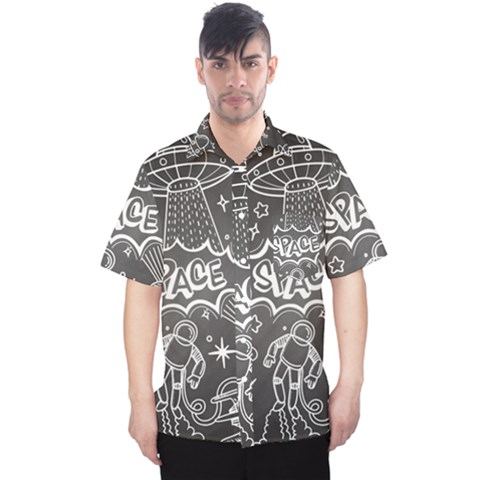Vector-flat-space-design-background-with-text Men s Hawaii Shirt by Salman4z