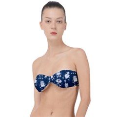 White-robot-blue-seamless-pattern Classic Bandeau Bikini Top  by Salman4z
