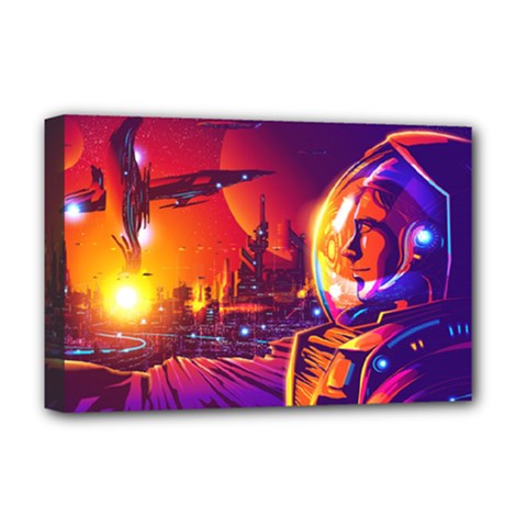 Far-future-human-colonization Deluxe Canvas 18  X 12  (stretched) by Salman4z