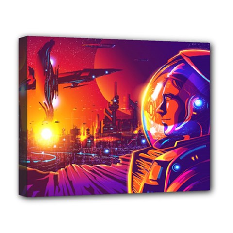 Far-future-human-colonization Deluxe Canvas 20  X 16  (stretched) by Salman4z