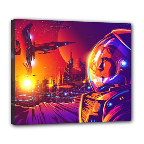 Far-future-human-colonization Deluxe Canvas 24  X 20  (stretched) by Salman4z