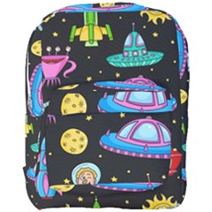 Seamless-pattern-with-space-objects-ufo-rockets-aliens-hand-drawn-elements-space Full Print Backpack by Salman4z