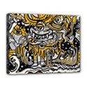 Crazy-abstract-doodle-social-doodle-drawing-style Canvas 14  x 11  (Stretched) View1