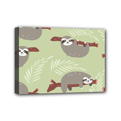 Sloths-pattern-design Mini Canvas 7  X 5  (stretched) by Salman4z