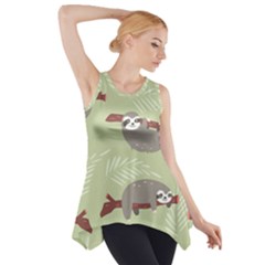 Sloths-pattern-design Side Drop Tank Tunic by Salman4z