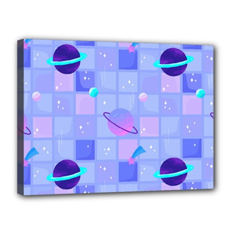Seamless-pattern-pastel-galaxy-future Canvas 16  X 12  (stretched) by Salman4z