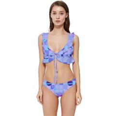 Seamless-pattern-pastel-galaxy-future Low Cut Ruffle Edge Bikini Set by Salman4z