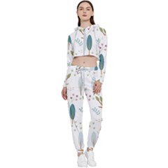 Pattern-sloth-woodland Cropped Zip Up Lounge Set by Salman4z